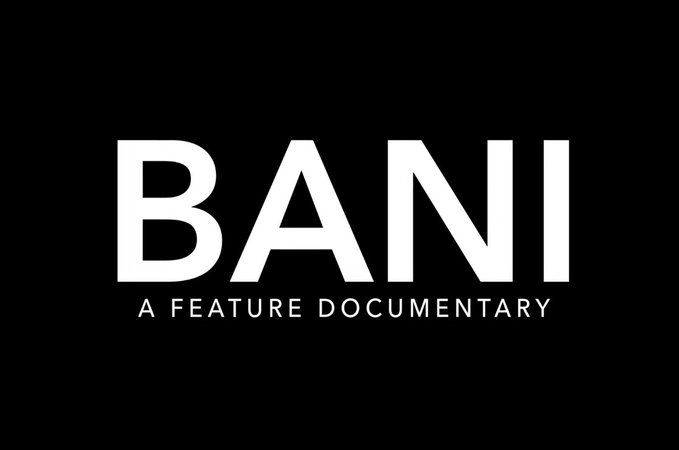 A stark black title card displays the bold white text "BANI" with the subtitle "A FEATURE DOCUMENTARY" underneath, serving as promotional artwork for the feature documentary "Bani." The post references this documentary in celebration of World Elephant Day, tying the film to its likely subject matter about elephants.