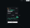 The image displays a dark-themed mobile trading app interface showing a ticker labeled "IDCE" with a chart and order details, visually representing the AI-driven trade execution concept described in the post.