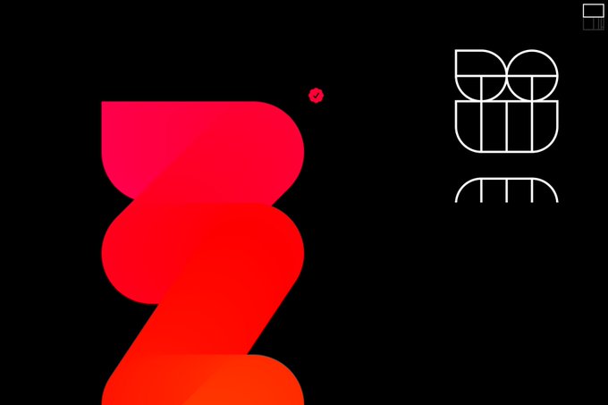A minimalist black graphic featuring a stylized red 'R' logo on the left and white outlined 'BBB UM' text on the right.