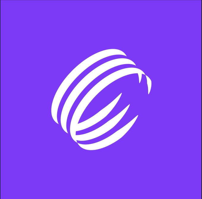 A purple square logo featuring a stylized white swirling design that resembles an onion or a fingerprint.