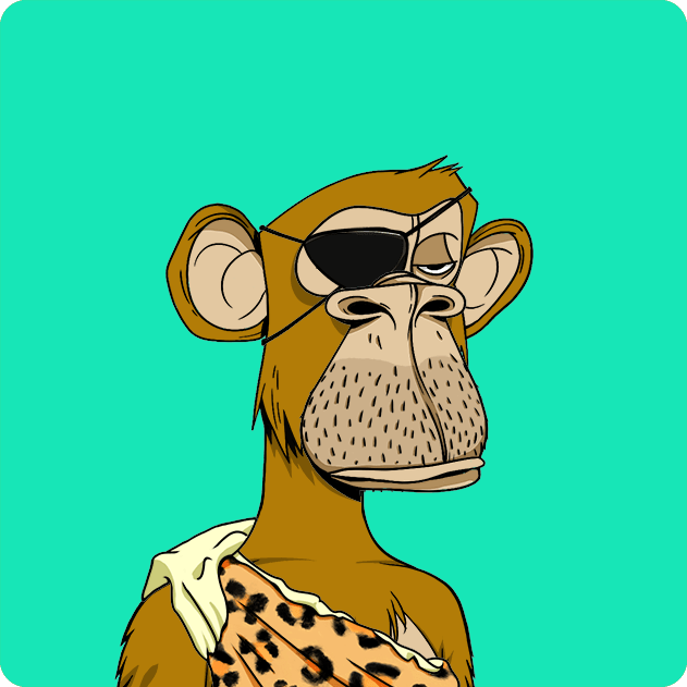 The image features a cartoon monkey wearing glasses, a bandana, and a leopard print shirt with a slice of pizza on it. The monkey appears to be sitting against a blue background. There are also some text elements present in the image that read "Ape #5416" and "8.45 ETH 0x2cd4 ... cf04 sp303.eth etherscan.io/tx/0x169509fa2 ... Return to Monke: opensea.io/collection/bor ... bored ape yacht club". The monkey is wearing a bandana, glasses, and has a leopard print shirt on with pizza slices on it.