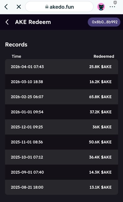 The image shows a screenshot of a website displaying information about an Akedo Fun app called "Records". The app offers a reward system for NFT owners, where they can earn tokens based on their contributions to the project or by participating in its Telegram bot ecosystem. These tokens are then used to purchase items, such as cryptocurrencies or other virtual assets from the Akedo Fun team.