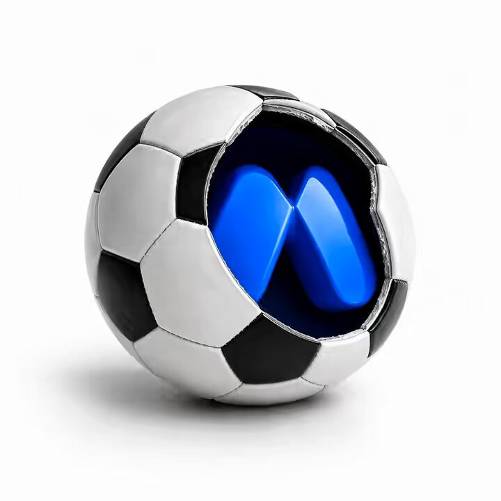 The image features a soccer ball with a blue logo inside of it, which appears to be a reminder about using the latest version of the MEXC logo for all future creations. The text "Friendly Reminder!" is displayed at the bottom of the image, indicating that this message is meant to be helpful and encouraging towards fellow creators who may have been using an outdated logo in their work.