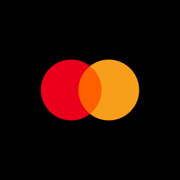 The image features the Mastercard logo—two overlapping circles in red and orange/yellow—centered on a black background, visually representing the company's completed $1.8B acquisition of BVNK to expand its crypto and stablecoin payment capabilities.