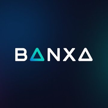 The Banxa logo featuring blue text with a green triangle design on a dark blue background.