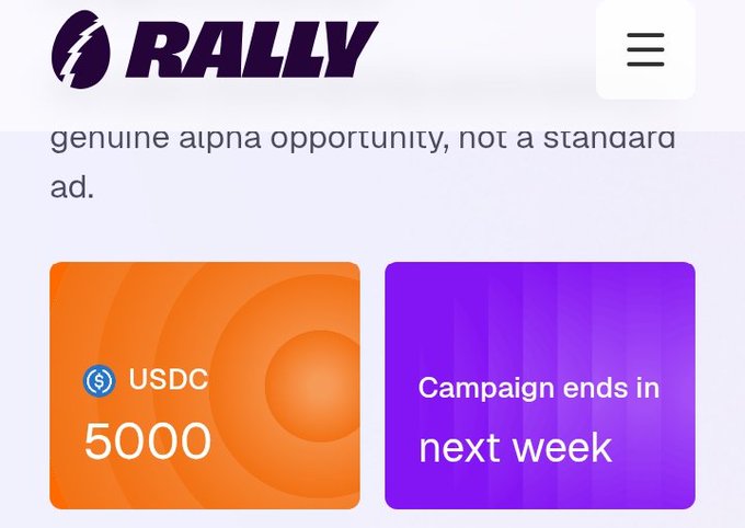 The image features a screen displaying two squares of text about Rally on Facebook with an advertisement for a product named USDC. The text shows that the product, which is used for betting, will help users earn money daily by posting quality content. This is particularly relevant because Rally allows users to engage in online campaigns and contests related to various products or services such as Usdc.