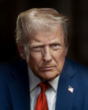 This image shows Donald Trump, who is quoted in the accompanying post as discussing the growing significance of cryptocurrencies like Bitcoin. His statements suggest he views their increasing use positively for America's economic standing.