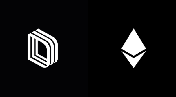 The image shows the white Drift Protocol "D" logo on the left and the Ethereum diamond logo on the right, both set against a black background—visually representing the post's report of the $285M Drift Protocol exploiter laundering stolen funds through Ethereum-based Tornado Cash.