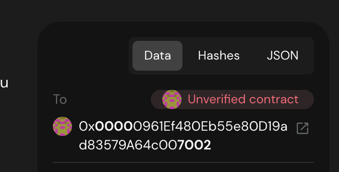 The image shows an alert box with two pink smiley faces, indicating that there might be a problem or issue related to the verification of a contract. The text in the alert box states "Unverified Contract" and provides details about the situation. It is unclear from the image what exactly went wrong, but it seems like there was some sort of error or discrepancy with the contract's terms.