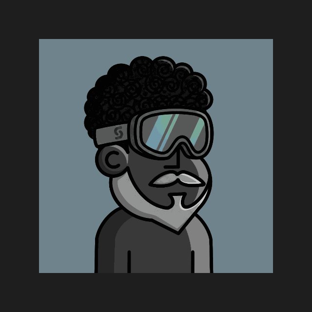 The image features a cartoon character with a beard wearing goggles and glasses, standing against a black background. The caption below the image reads "It took me a while to pull the trigger, but now I’m officially part of it. We can go to zero together now!".