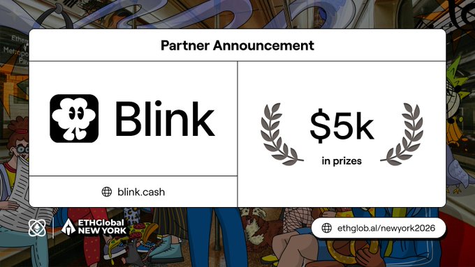 The image displays a post announcing that there will be a $5k giveaway for the hashtag #BlinkCashX on June 12 - 14, starting with NYC and ending at the Metropolitan Pavilion. The prize will go towards promoting Blink Cash.