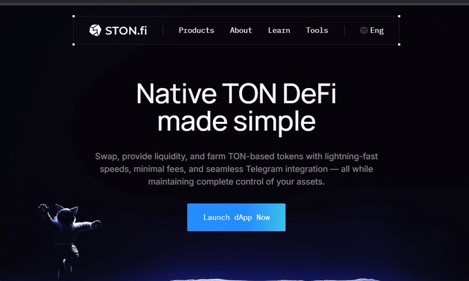 The image shows a website called "stonfi" with a black background and white text. The main content of the image is an advertisement for native tokens, which are used as a form of payment or exchange within the TON ecosystem. The image also features a person wearing a hoodie holding a camera, possibly taking a picture of the website or its content.

The post mentions that the most important exchanges are those that people don't notice, and it suggests that native tokens can be used for various purposes such as payments, transactions, and even gaming. The image also includes a link to the launch page of the TON ecosystem, which could provide more information about the platform or its features.