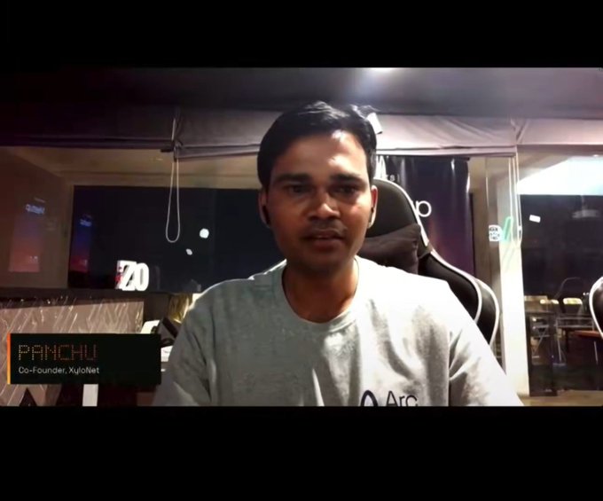 A man identified as "Panchu, Co-founder, XoloNet" speaks to the camera, accompanying a post about his years of work in the crypto space leading to being featured on Arc's launch stream (backed by Circle/USDC), only to face online trolling.