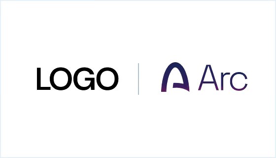 The image displays a logo and the accompanying text "arc." It serves to reinforce the detailed message conveyed in the post regarding the Arc brand guidelines and the associated guidelines for using the Arc name and logo under specific conditions.