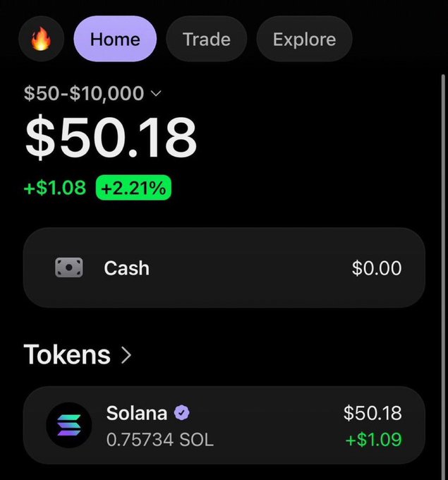 The image shows a page from a trading app, specifically focusing on the challenge being advertised by Solana. The challenge involves trying to reach $10,000 within ten days. The users have an equal chance of participating in this challenge, but they will be notified when "Done" is reached so that their participation can end soon. To participate, people are encouraged to like and RT the post as well as comment on it or follow the app with notifications whenever " Done" is reached.