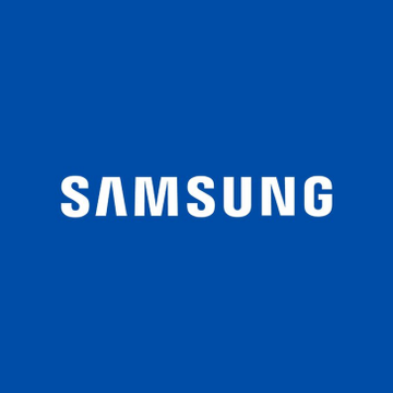 The image displays the Samsung logo in white text on a solid blue background, representing the company's brand identity in the context of its new partnership with Solana to integrate stablecoin payments into Samsung Wallet across 82 million US devices.