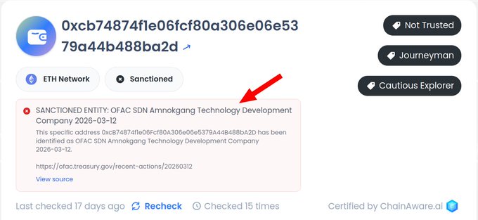 The image shows a list of various posts, with one that stands out as it reads "Sanctioned entity authenticity certificates". This post discusses the importance of using these types of certificates for authenticity and security purposes when developing cryptocurrency applications like ethereum network development or KYC (Know Your Customer) system checks.