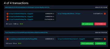 A screenshot showing 4 transactions from a blockchain explorer, dated around 2024-05-23, with addresses partially masked for privacy. The accompanying post suggests these addresses, identified as the largest ones compromised in a recent attack, received small "dust" transactions 2 months prior—visible in the bottom transaction showing just 0.1 tokens sent on 2024-03-29, likely as a precursor to the larger exploit on 2024-05-23.