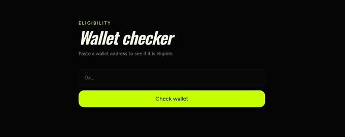 A dark-themed "Wallet checker" eligibility tool with a green "Check wallet" button, corresponding to the TESSA Genesis Wallet Checker launch where users can verify their wallet addresses for the upcoming mint on October 1st, 2026.