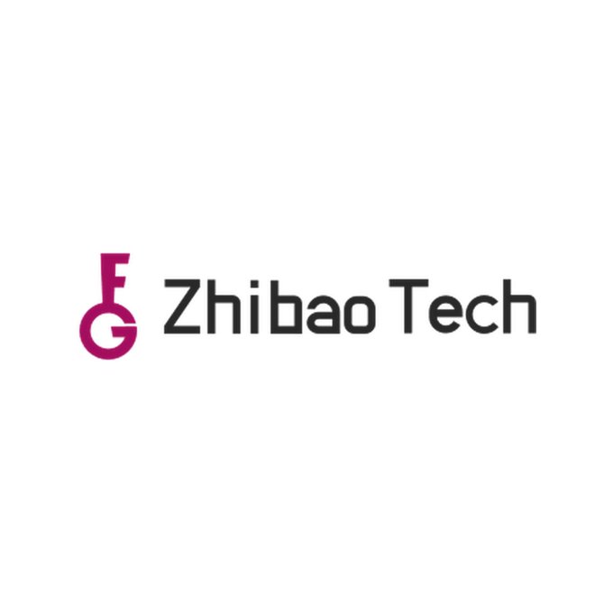 The image displays the Zhibao Tech logo, featuring a stylized magenta "Z" with interlocking keyhole designs beside the company name in dark gray text. This branding corresponds to Zhibao Technology, the Chinese insurtech company that recently secured a $154.7 million PIPE financing funded entirely in 2,380 Bitcoin contributed directly to its treasury.