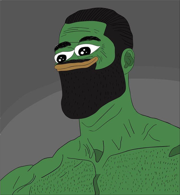 The image features a cartoon depiction of a man with a beard wearing a mask, possibly resembling a frog or a green monster. The man has a large nose and a big smile, giving him an odd yet amusing appearance. The background appears to be a dark gray color, which contrasts with the bright green of the man's face and adds depth to the image. There is no text present in the image, but there is a caption that reads "2 years in and we've accomplished more than some do in 10." This could be interpreted as an observation about the time spent on the project or the progress made by the artist.