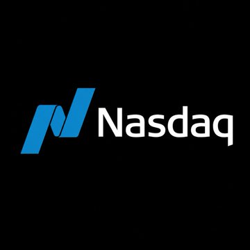 The Nasdaq logo, featuring its iconic blue stylized "N" alongside the white "Nasdaq" wordmark on a black background, is displayed prominently to represent the exchange's involvement in a major $100 million investment in Kraken's parent company Payward at a $21 billion valuation.