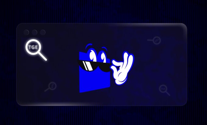 The image features a blue square with a cartoon character wearing sunglasses, holding up one finger as if waving or making a peace sign. The background of the image is dark blue, which contrasts with the bright blue square and adds depth to the scene. There are no texts present in the image, but it appears that the focus might be on the cartoon character rather than any accompanying text.
