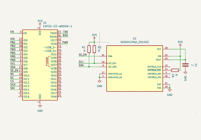 The image shows a circuit diagram of two electronic devices connected together. The devices are labeled "esp32" and " claude", which could be ESP32 or claude boards, depending on their specific models. The devices appear to be electronic components that can be used in various applications, such as designing an esp32 board for the Raspberry Pi. The circuit diagram also includes a small component called a secure element, which is essential for ensuring the security and integrity of the system.