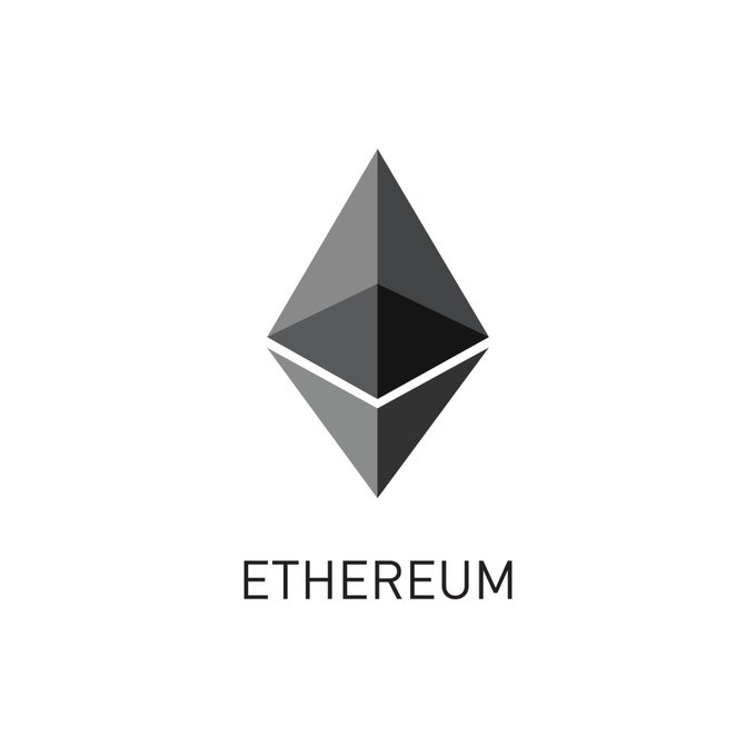 The image displays the Ethereum logo—a geometric gray diamond/octahedron symbol—above the word "ETHEREUM," serving as a visual identifier for the cryptocurrency referenced in the post's discussion of ETH's evolving valuation thesis as "reserve collateral."
