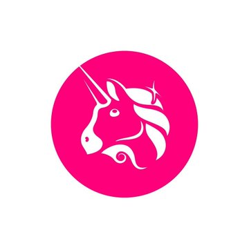The image displays the Uniswap (UNI) logo, featuring a stylized white unicorn head on a bright pink circular background. This iconic branding directly represents the cryptocurrency and protocol discussed in the post about Uniswap's governance proposals to enhance UNI's deflationary mechanics through protocol fee burns.