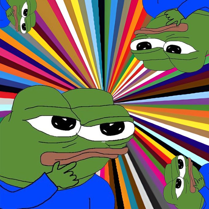 The image features a cartoon frog with green skin, sitting next to other cartoon frogs of various colors. The background consists of colorful lines that create an abstract pattern resembling a rainbow or a starburst effect. The caption below the image reads "Zcash: We're more decentralized and private than Monero. Also Zcash: We're turning off shielded transactions for a bit." This suggests that the image is related to the cryptocurrency world, possibly discussing the differences between various cryptocurrencies like Bitcoin and Zcash.