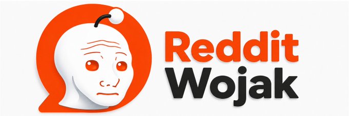 A logo combining the Reddit alien mascot with the Wojak meme face alongside the text 'Reddit Wojak'.