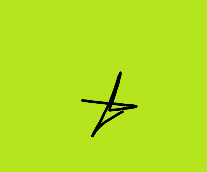 A stylized black logo, resembling a letter 'A' intersected by an orbital ring, is displayed on a solid yellow-green background.