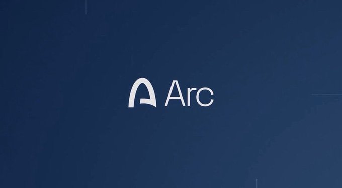 The Arc logo displayed on a dark blue background.