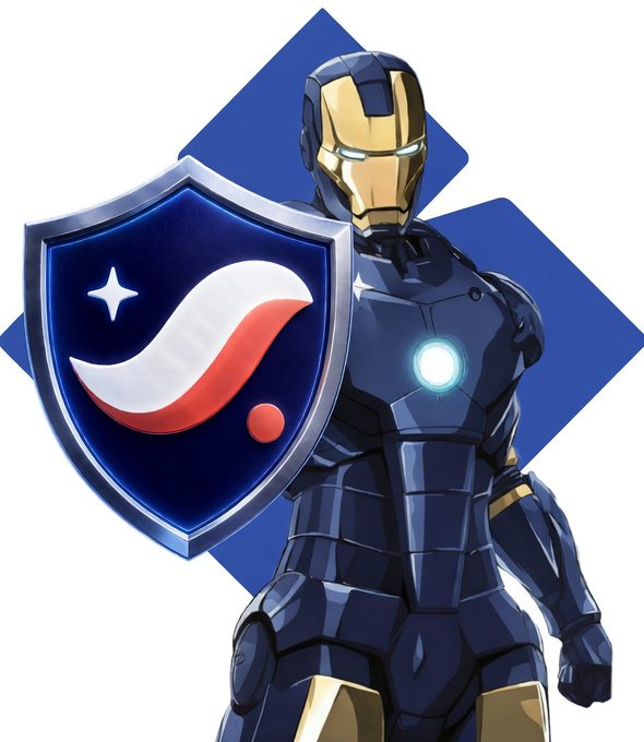 The image features a cartoon illustration of a man dressed as Iron Man, standing against a blue background with his arms crossed over his chest. He has a shield on his back that displays the words "Just Shield it." The caption below the image reads "Just Shield it." This suggests that the post is related to the concept of using shields for protection or defense in various situations.