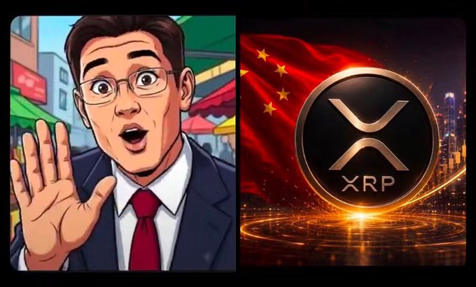 The image shows two women doing aegyo (cute poses) with their hands on their cheeks at what appears to be an event in Hong Kong, China, with the caption discussing their reaction to an MC's request. The text on screen references Chinese analyst Ninedex's prediction that XRP could reach $20, aligning with the post's speculation about XRP's long-term price targets and potential explosive growth.