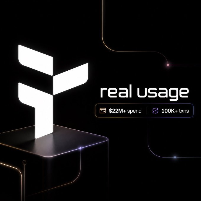 The image features a visually appealing dashboard design with various elements such as text boxes, icons, logos, and illustrations. The most striking element of this dashboard is the "@useTria May numbers" logo displayed on top. The layout seems to emphasize real usage rather than traditional monetary terms like "$22.91M", $2.89M, or even just the number 22M. Additionally, there are text boxes providing insights about different aspects of cryptocurrency use and transactions related to the dashboard. The overall design appears to be focused on capturing user attention while conveying information effectively without using financial jargon.