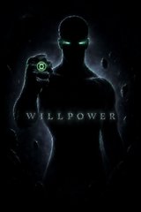 A dark silhouette of a figure with glowing green eyes and a ring stands against a black background, with the word "WILLPOWER" written across the torso.
