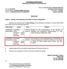 A document titled "LOKMANYA SHIKSHAN SANSTHA" Agenda for a meeting of the Standing Committee on Finance dated 30th January 2026, listing agenda items related to budget scrutiny.