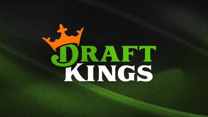 The DraftKings logo, featuring a green and white wordmark with an orange crown, is displayed on a dark green background. The image relates to the post highlighting DraftKings as a client of Zero Hash's stablecoin infrastructure for crypto-based payment rails.