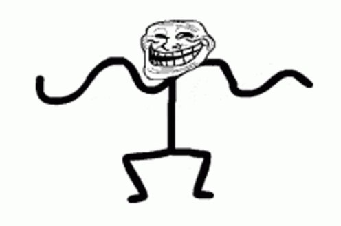 The image features a black and white cartoon depiction of a stick figure dancing with its arms outstretched, wearing a mask that covers most of its face. The character appears to be smiling, adding a sense of joy and humor to the scene. The caption below the image reads "Do you like my $TROLL dance?". This suggests that the creator of this cartoon is making fun of or poking fun at the dancing figure's appearance, possibly using it as an example for others to follow in their own dances.