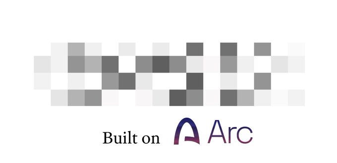 A pixelated grayscale logo above the text "Built on Arc" with a stylized "A" symbol.