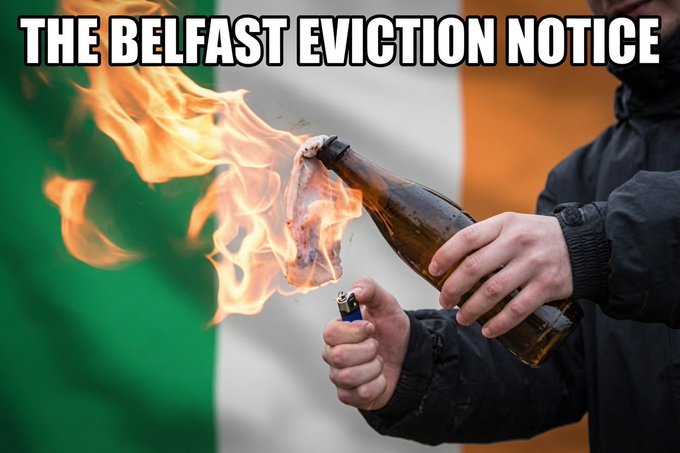 The image features a person holding a bottle of beer, with flames coming out of it. The person is wearing a black jacket and appears to be using a lighter to set fire to the beer bottle. The background includes an Irish flag, which adds a unique touch to the scene. The caption below the image reads "I had grok improve on my meme and I think I like this one better than the original".