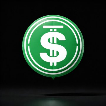 A glowing green USD Coin (USDC) logo displayed against a stark black background.