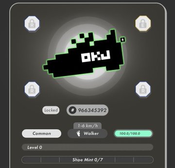 The image shows a screen displaying a digital interface with a black background, featuring a logo of a shoe and a lock symbol. The text "OKJ" is displayed along with the number "9634353222", which could be a code or a key for accessing a specific feature on the platform. The post also mentions that there are four locks in total, each representing a different level of access to the content within the platform.