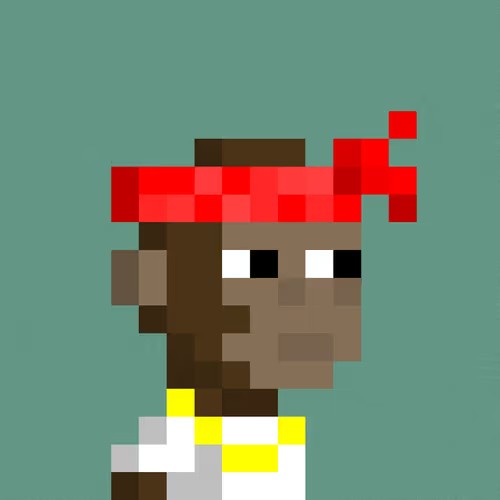 A pixel art portrait of a monkey wearing a red cap and white shirt, representing an NFT from the "Re:Generates" collection that sold for 0.055 ETH ($101.11).