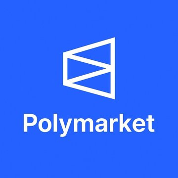 The image shows the Polymarket logo—a stylized white "M"-like geometric icon on a blue square background—with the word "Polymarket" written beneath it. It directly visualizes the article's subject, as the platform is reportedly pursuing U.S. regulatory approval to launch margin trading on its prediction market platform.