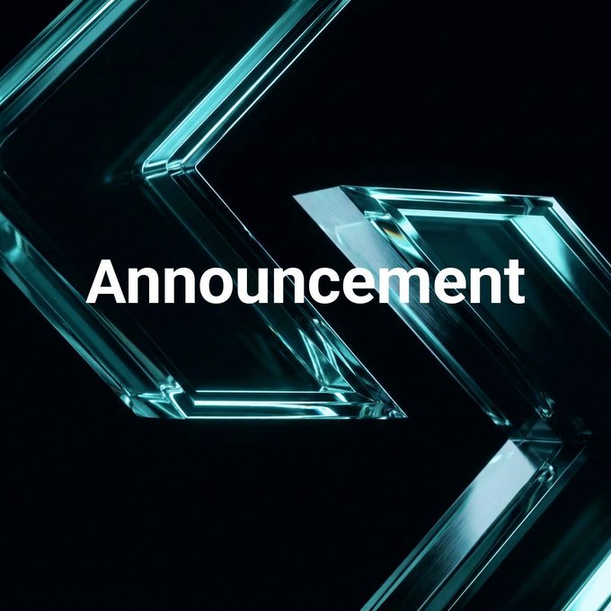 The image features a dark, sleek background with glowing teal geometric shapes and the word "Announcement" displayed in bold white text in the center. It serves as a striking visual banner for Bitget's latest campaigns and announcements, emphasizing the platform's updates and big rewards in a modern, high-tech style.