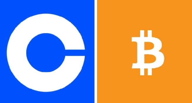 The image shows the logos of Coinbase (with its blue "C" symbol) and Bitcoin (the orange "₿" symbol), visually representing Coinbase's acquisition of an additional 819 BTC in Q2, bringing its corporate holdings to 17,311 BTC.