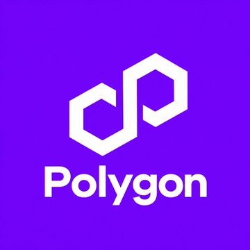 The image displays the Polygon logo, featuring two interlocking white hexagonal shapes above the word "Polygon" on a vibrant purple background. This branding visually represents Polygon Labs as highlighted in the announcement regarding their acquisition of Coinme to expand their regulated U.S. payments platform under the $POL ticker.